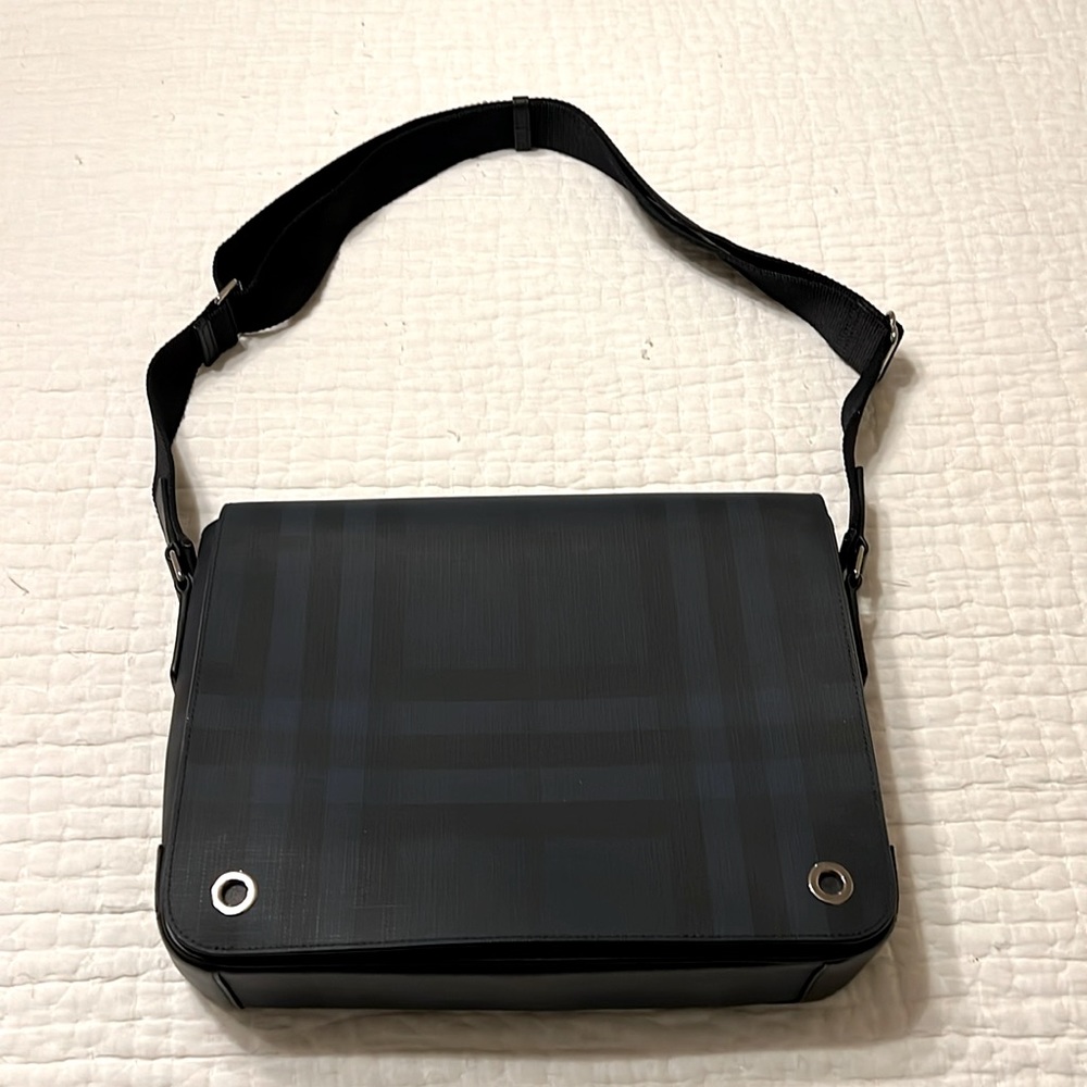 Burberry Crossybody Unisex London Navy Check Messanger Bag